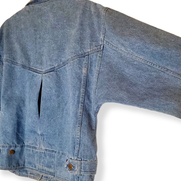 Vintage Together! Jean Jacket 80s Lace Crochet Cottagecore - Picture 7 of 10